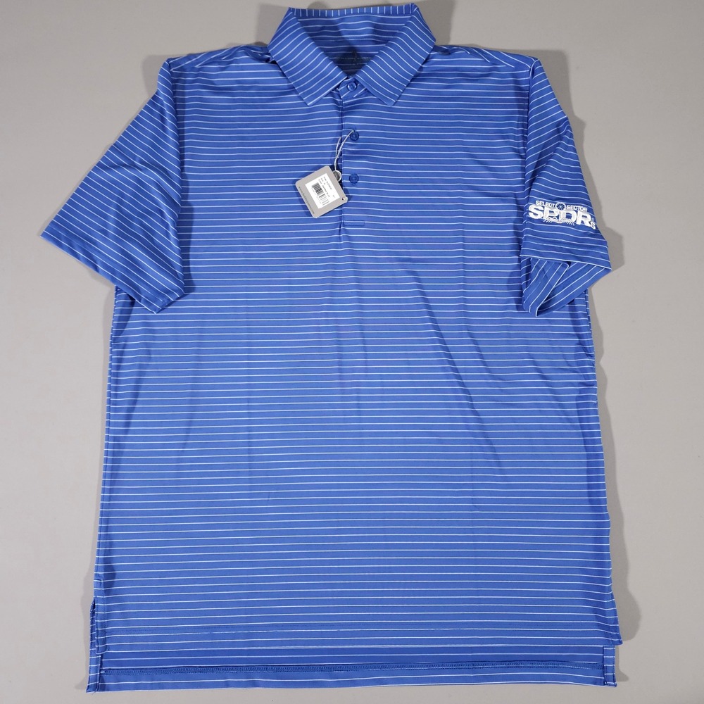 Bobby Jones Polo Mens XL Blue Striped Performance Select Sector SPDR BJ230036
